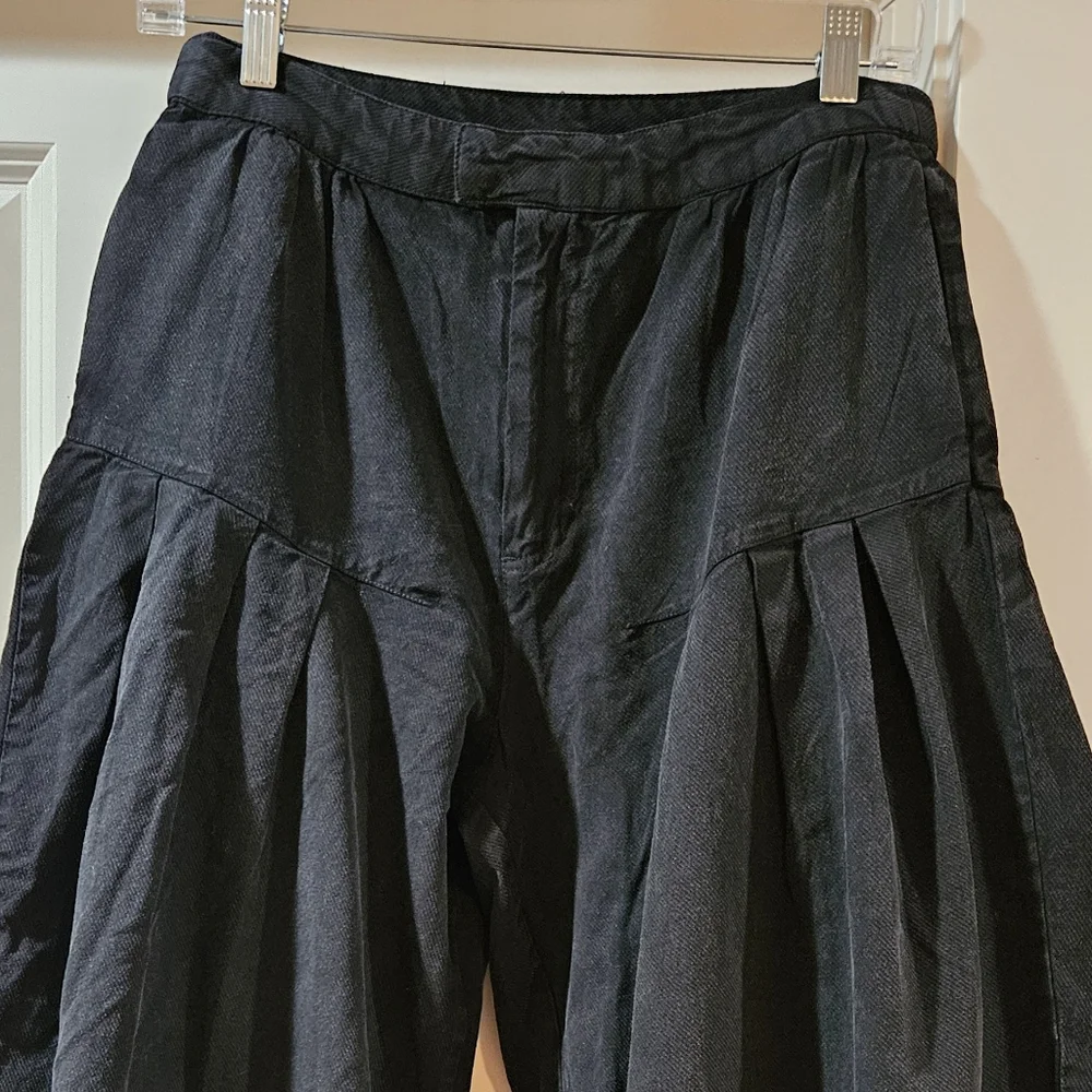 Sarina Pleated Barrel Trousers Cotton Lightweight Drapey Full Black Size 6 NWT - Picture 11 of 16